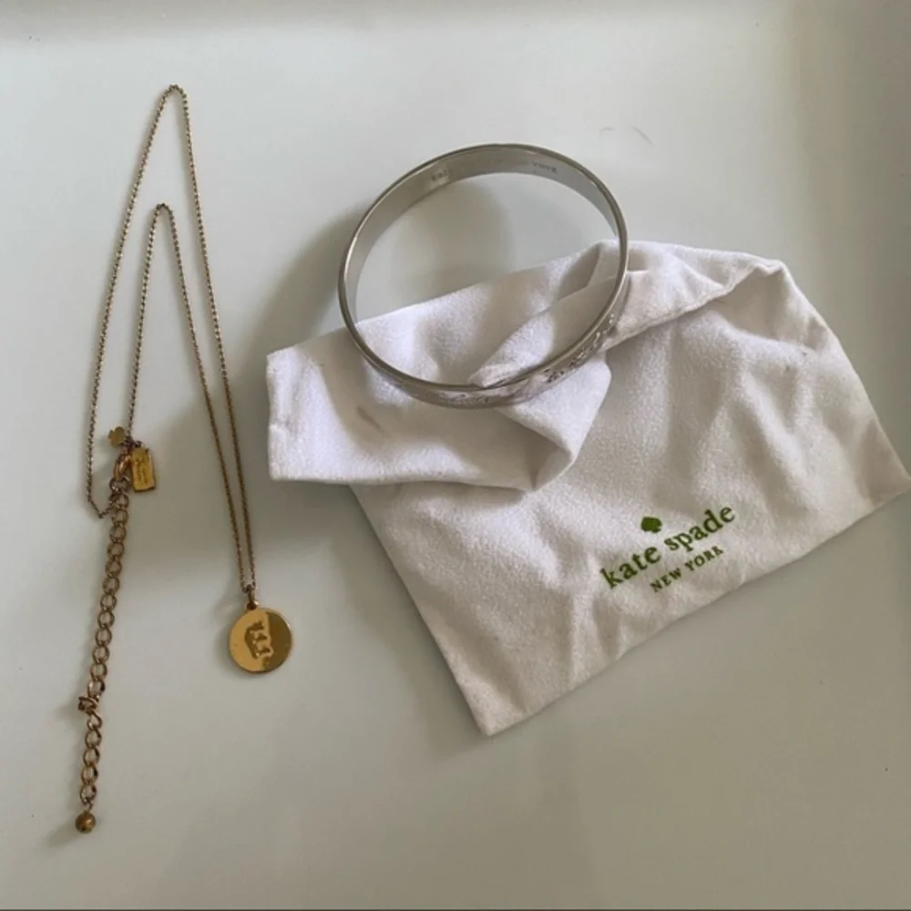 Wedding Bangle & E Necklace KATE SPADE Jewelry Bundle - Bracelet Necklace - Picture 7 of 8